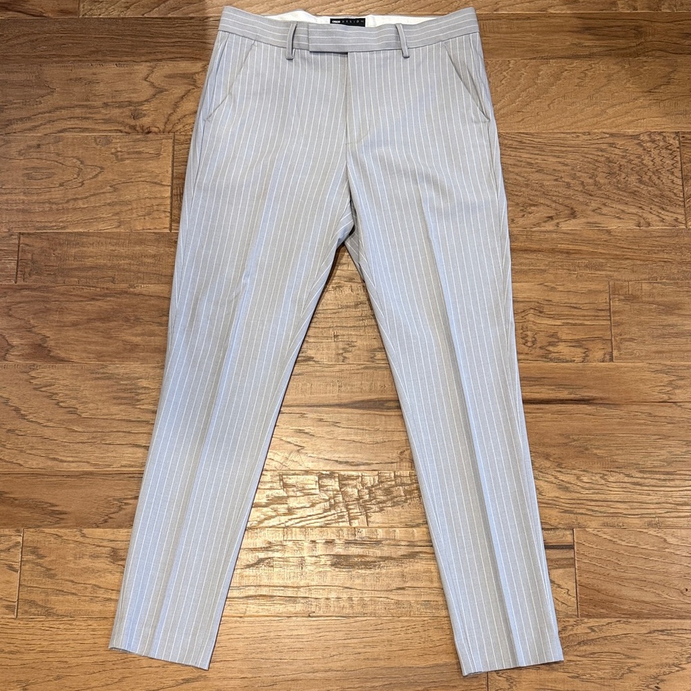 ASOS Men's Light Gray Pinstripe Dress Pants